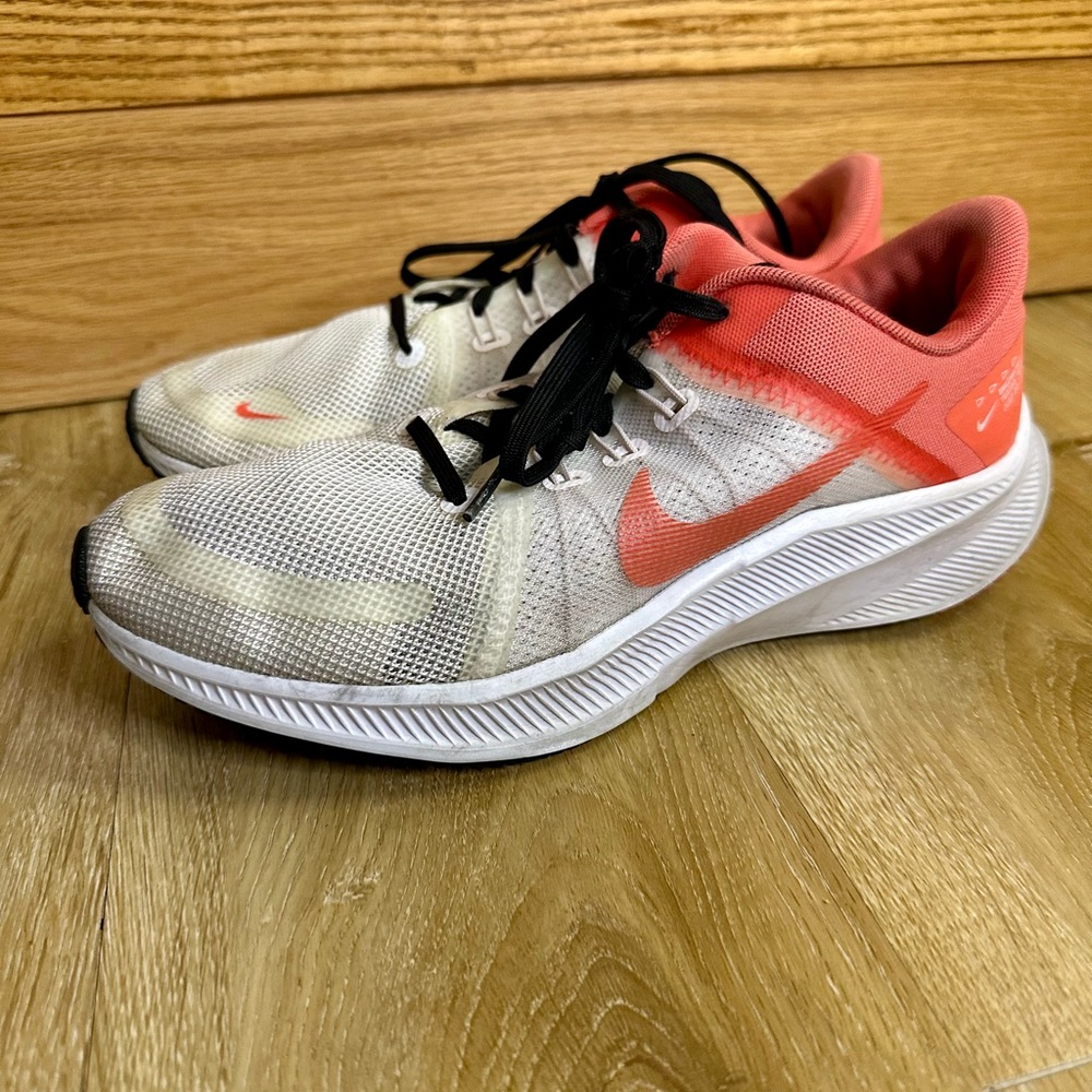 Nike Quest 4 DA1106 102 White/Orange Magic Ember-Black Women's Size 8 Shoes